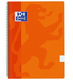 OXFORD Bloc School Classic tapa PP Fº 80h Cuadriculado 5x5 90g Naranja (Set de 5)