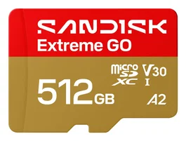 SanDisk Tarjeta MicroSDXC UHS-I Extreme 512GB 240MB/s, Oro y Rojo