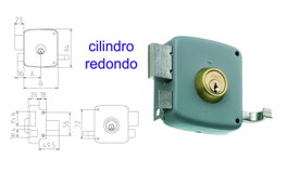 MCM Cerradura de sobreponer 2525PR-100-DCHA con cilindro redondo pintada