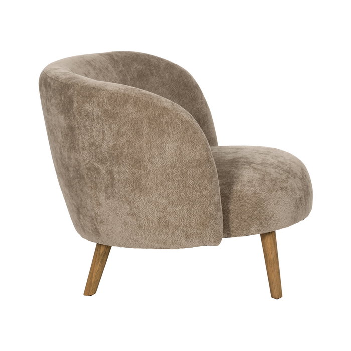 Sillón Taupe Madera de Abedul Salón 85 X 79 X 66 cm