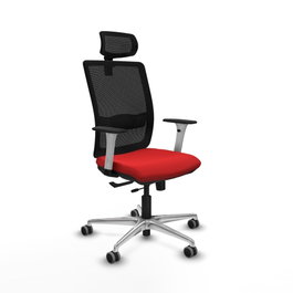PIQUERAS Y CRESPO Silla de oficina Haches con mecanismo Sincro/Traslack Rojo y Negro