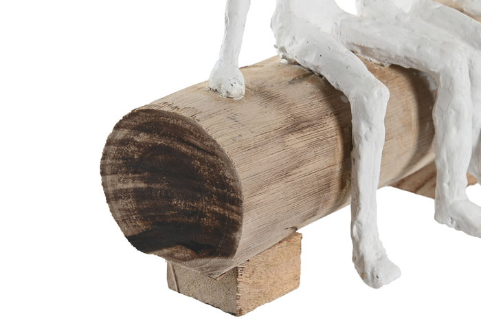 DKD Home Decor Figura de Pareja en Mango y Resina Blanco Natural