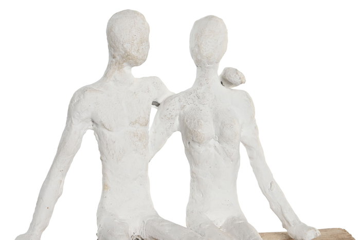 DKD Home Decor Figura de Pareja en Mango y Resina Blanco Natural