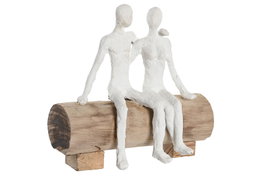 DKD Home Decor Figura de Pareja en Mango y Resina Blanco Natural