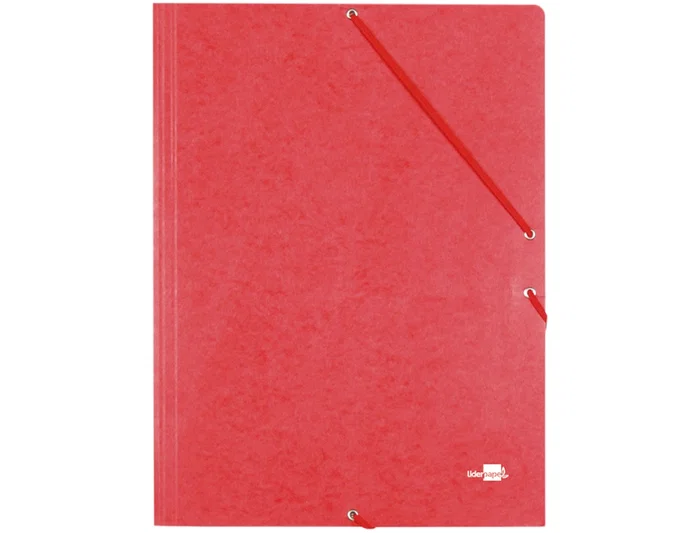 Liderpapel Carpeta Gomas Tres Solapas Cartón Símil Prespán Folio Color Rojo