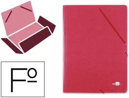 Liderpapel Carpeta Gomas Tres Solapas Cartón Símil Prespán Folio Color Rojo