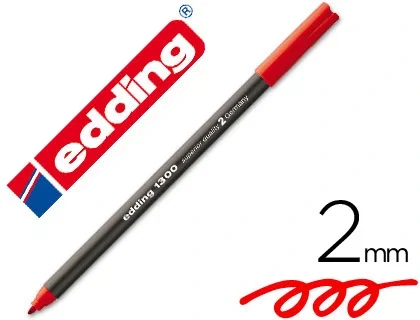 Edding Rotulador 1300 Rojo Punta Redonda 2 mm (Set de 10) Edding Rotulador 1300 Rojo Punta Redonda 2 mm (Set de 10)