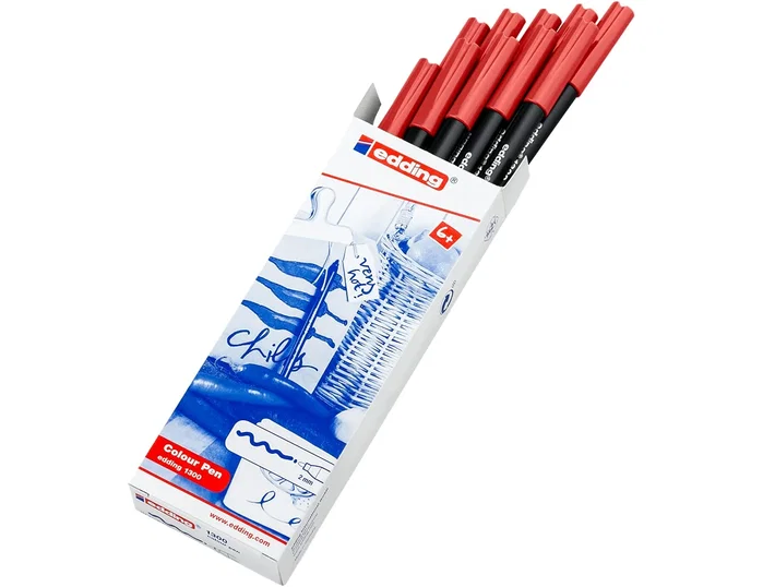 Edding Rotulador 1300 Rojo Punta Redonda 2 mm (Set de 10) Edding Rotulador 1300 Rojo Punta Redonda 2 mm (Set de 10)