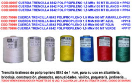 Cuerda trenzilla 8842 polipropileno 1,5 mm x 100 m azul