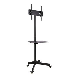 Techly ICA-TR21 TV Wagen/Trolley Móvil para TV LCD/LED de 23 a 55 Pulgadas, Negro