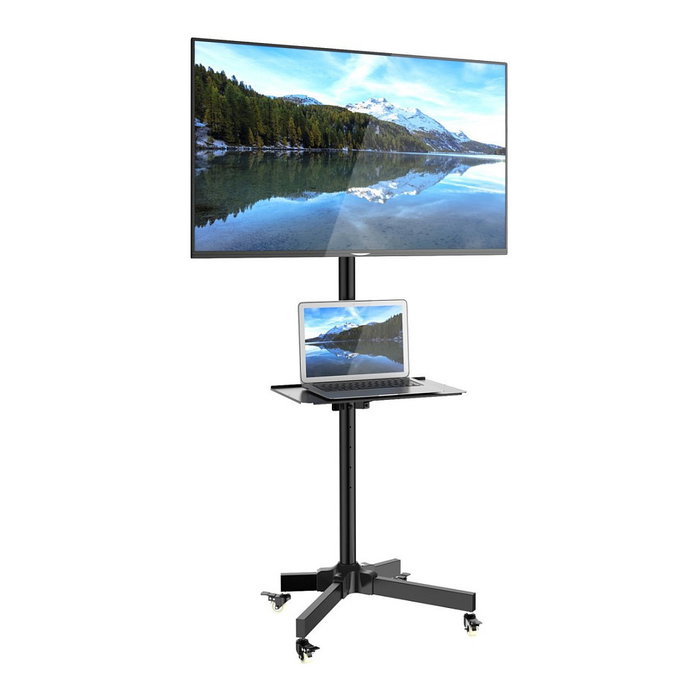 Techly ICA-TR21 TV Wagen/Trolley Móvil para TV LCD/LED de 23 a 55 Pulgadas, Negro