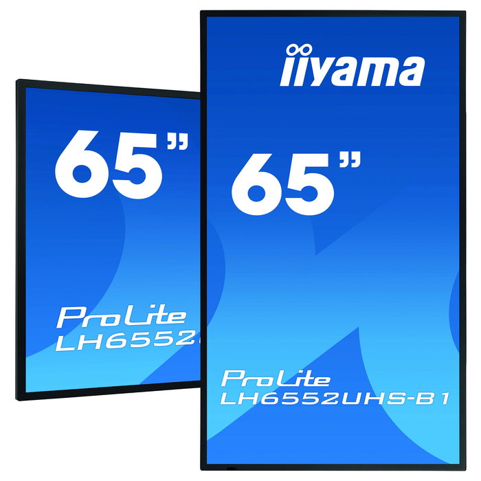 Iiyama LH6552UHS-B1 Monitor Digital Signage 65 Pulgadas 4K UHD IPS 3840 x 2160, Brillo 500 cd/m2, 24/7, Puertos HDMI/DisplayPort/USB/VGA/DVI, Android 8.0