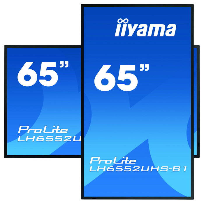 Iiyama LH6552UHS-B1 Monitor Digital Signage 65 Pulgadas 4K UHD IPS 3840 x 2160, Brillo 500 cd/m2, 24/7, Puertos HDMI/DisplayPort/USB/VGA/DVI, Android 8.0