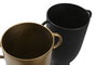 DKD Home Decor Jarrón de Aluminio 25x18x41 cm (Pack de 2) en Negro y Dorado