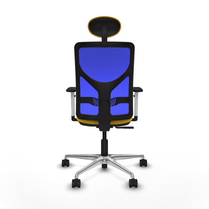 PIQUERAS Y CRESPO Silla de oficina Motilla con mecanismo Sincro, Amarillo y Azul