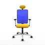 PIQUERAS Y CRESPO Silla de oficina Motilla con mecanismo Sincro, Amarillo y Azul