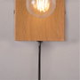 Sato Aplique de Pared Madera y Metal con Bombilla LED E27, SKD-W1022 para Dormitorio y Salón