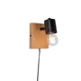 Sato Aplique de Pared SKD-W1022 Madera y Metal Luz de Lectura Bombilla E27