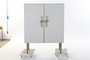 DKD Home Decor Armario Glam Hiras Blanco Dorado 45 x 110 x 85 cm