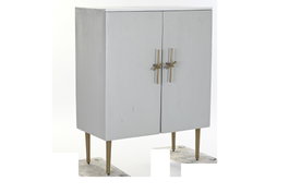 DKD Home Decor Armario Glam Hiras Blanco Dorado 45 x 110 x 85 cm