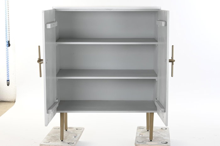 DKD Home Decor Armario Glam Hiras Blanco Dorado 45 x 110 x 85 cm
