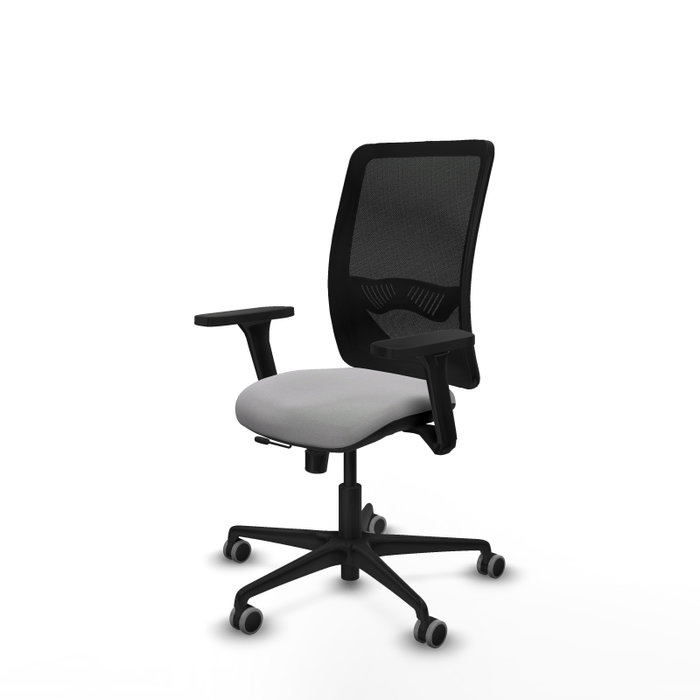 PIQUERAS Y CRESPO Silla de oficina Zulema con mecanismo Sincro/Traslack, Gris claro y Negro