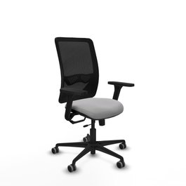 PIQUERAS Y CRESPO Silla de oficina Zulema con mecanismo Sincro/Traslack, Gris claro y Negro