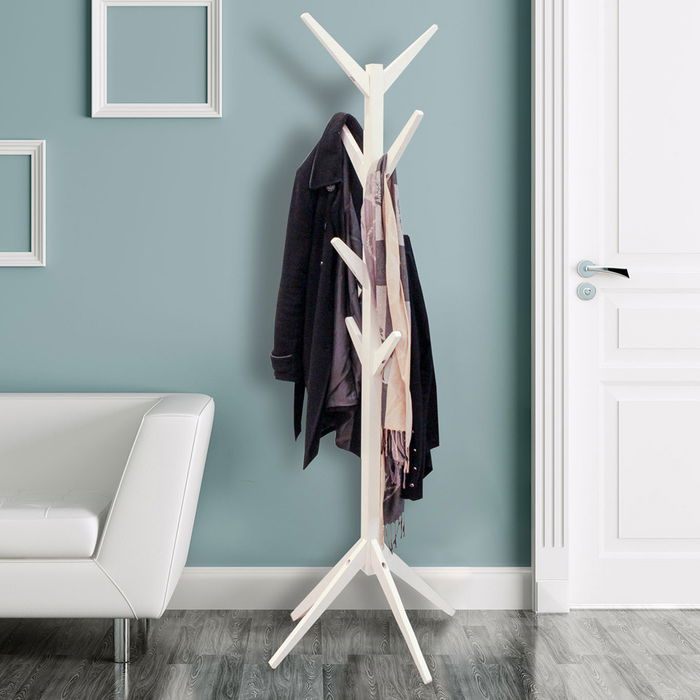 Home Deco Factory Perchero Blanco Essentiel Altura 178 cm con 8 Ganchos