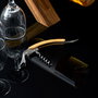 Cook Concept Sacacorchos De Acacia Cocktail Lounge Doble Gatillo Con Cuchillo Descapsulador Y Abridor De Botellas De Chapa Acero Inoxidable Y Hierro