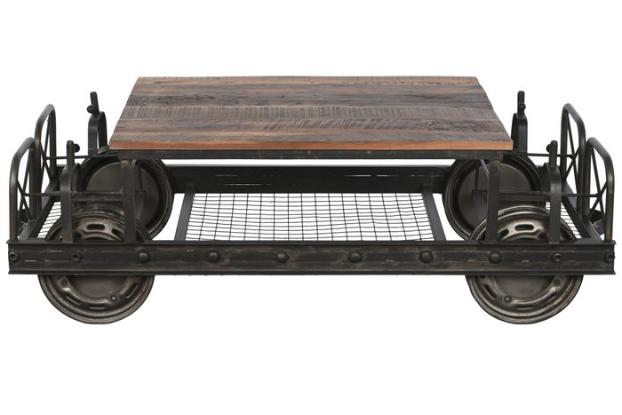 DKD Home Decor Mesa Centro Vintage Negro Marron 48 x 76 x 147 cm DKD Home Decor Mesa Centro Vintage Negro Marron 48 x 76 x 147 cm