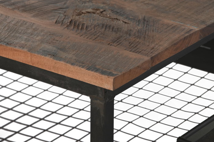 DKD Home Decor Mesa Centro Vintage Negro Marron 48 x 76 x 147 cm DKD Home Decor Mesa Centro Vintage Negro Marron 48 x 76 x 147 cm