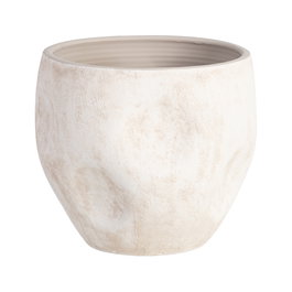 Macetero Crema Cerámica Decoración 40 X 40 X 40 cm