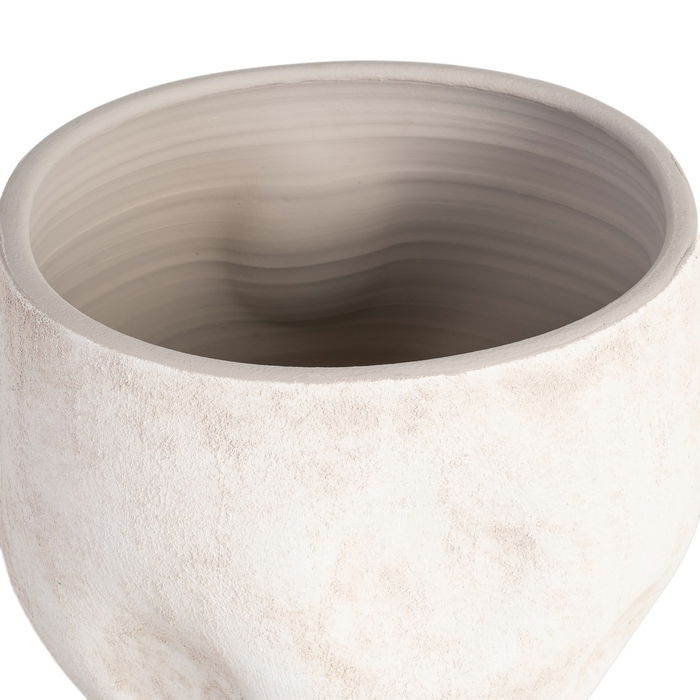 Macetero Crema Cerámica Decoración 40 X 40 X 40 cm