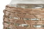 DKD Home Decor Jarrón de Cristal y Mimbre Natural Verde y Marrón