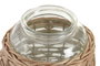 DKD Home Decor Jarrón de Cristal y Mimbre Natural Verde y Marrón