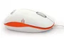 3free Ratón USB Óptico 3F-MCM101/WO, 800 DPI, Mini, Blanco y Naranja