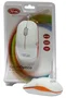 3free Ratón USB Óptico 3F-MCM101/WO, 800 DPI, Mini, Blanco y Naranja