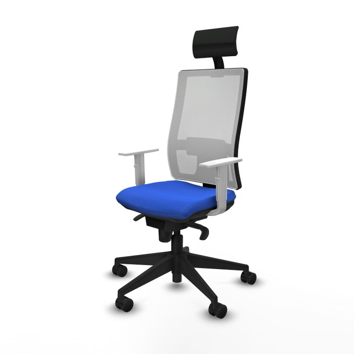 PIQUERAS Y CRESPO Silla de oficina Horna con mecanismo Sincro, Azul y Blanco PIQUERAS Y CRESPO Silla de oficina Horna con mecanismo Sincro, Azul y Blanco