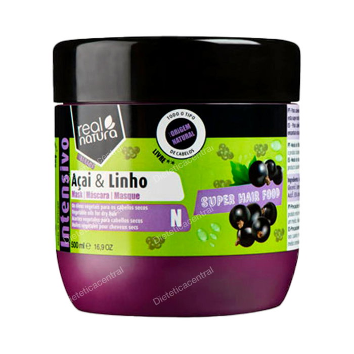 Real Natura Máscara Super Hair Food Açaí y Lino 500ml