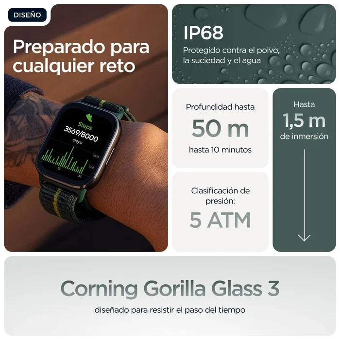 Motorola moto watch fit Verde Trekking con pantalla OLED de 1,9 pulgadas Motorola moto watch fit Verde Trekking con pantalla OLED de 1,9 pulgadas