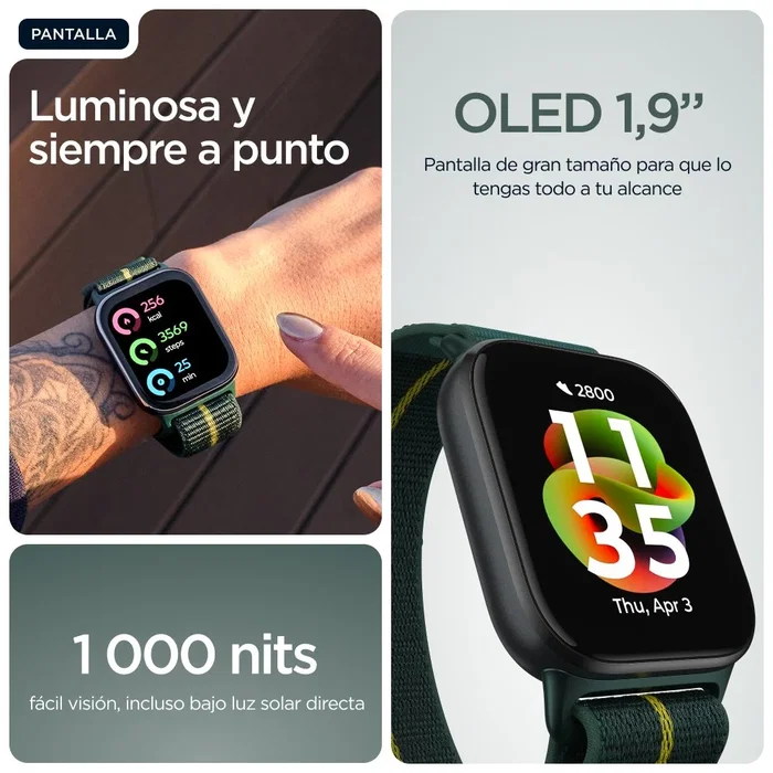 Motorola moto watch fit Verde Trekking con pantalla OLED de 1,9 pulgadas Motorola moto watch fit Verde Trekking con pantalla OLED de 1,9 pulgadas