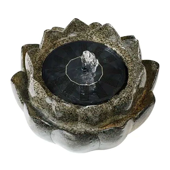 Lumineo Flor - Fuente Solar para Exterior en Forma de Flor, de Resina Sintética Color Piedra, 23 x 14 cm Lumineo Flor - Fuente Solar para Exterior en Forma de Flor, de Resina Sintética Color Piedra, 23 x 14 cm