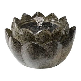 Lumineo Flor - Fuente Solar para Exterior en Forma de Flor, de Resina Sintética Color Piedra, 23 x 14 cm
