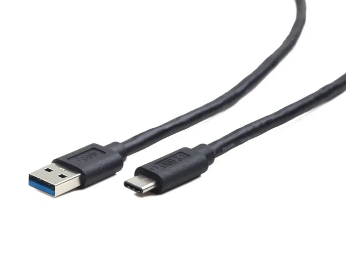 Gembird CCP-USB3, AMCM-6 Cable USB 3.2 Gen 1 USB A a USB C de 1.8 m, Negro - Transmisión de Datos hasta 600 MBps, Carga Rápida 3A/36W, Contactos Chapados en Oro