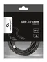 Gembird CCP-USB3, AMCM-6 Cable USB 3.2 Gen 1 USB A a USB C de 1.8 m, Negro - Transmisión de Datos hasta 600 MBps, Carga Rápida 3A/36W, Contactos Chapados en Oro