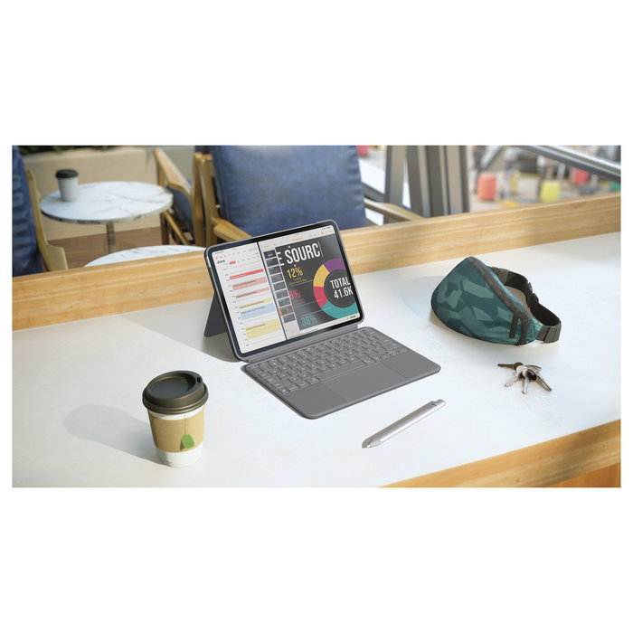 Logitech Combo Touch iPad Air Funda con Teclado, 920-012629, Color Gris Logitech Combo Touch iPad Air Funda con Teclado, 920-012629, Color Gris