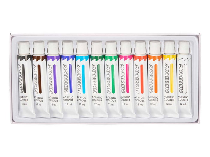 Pincello Juego 12 Botes Pintura Acrilica 12 ml 10.5x2x25.5 cm (Set de 24) Pincello Juego 12 Botes Pintura Acrilica 12 ml 10.5x2x25.5 cm (Set de 24)