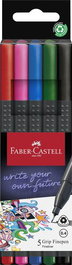 Rotulador Fibra Faber-Castell Grip Finepen 1516 Pack De 5 Colores Basicos