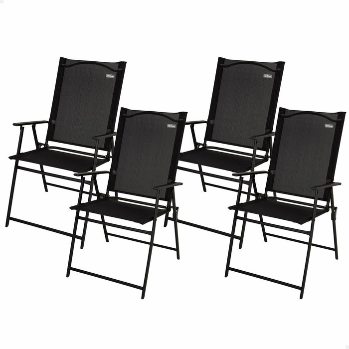 Color Baby Pack de 4 Sillas de Jardín Plegables de Textileno 47x64x95 cm