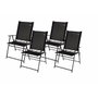 Color Baby Pack de 4 Sillas de Jardín Plegables de Textileno 47x64x95 cm